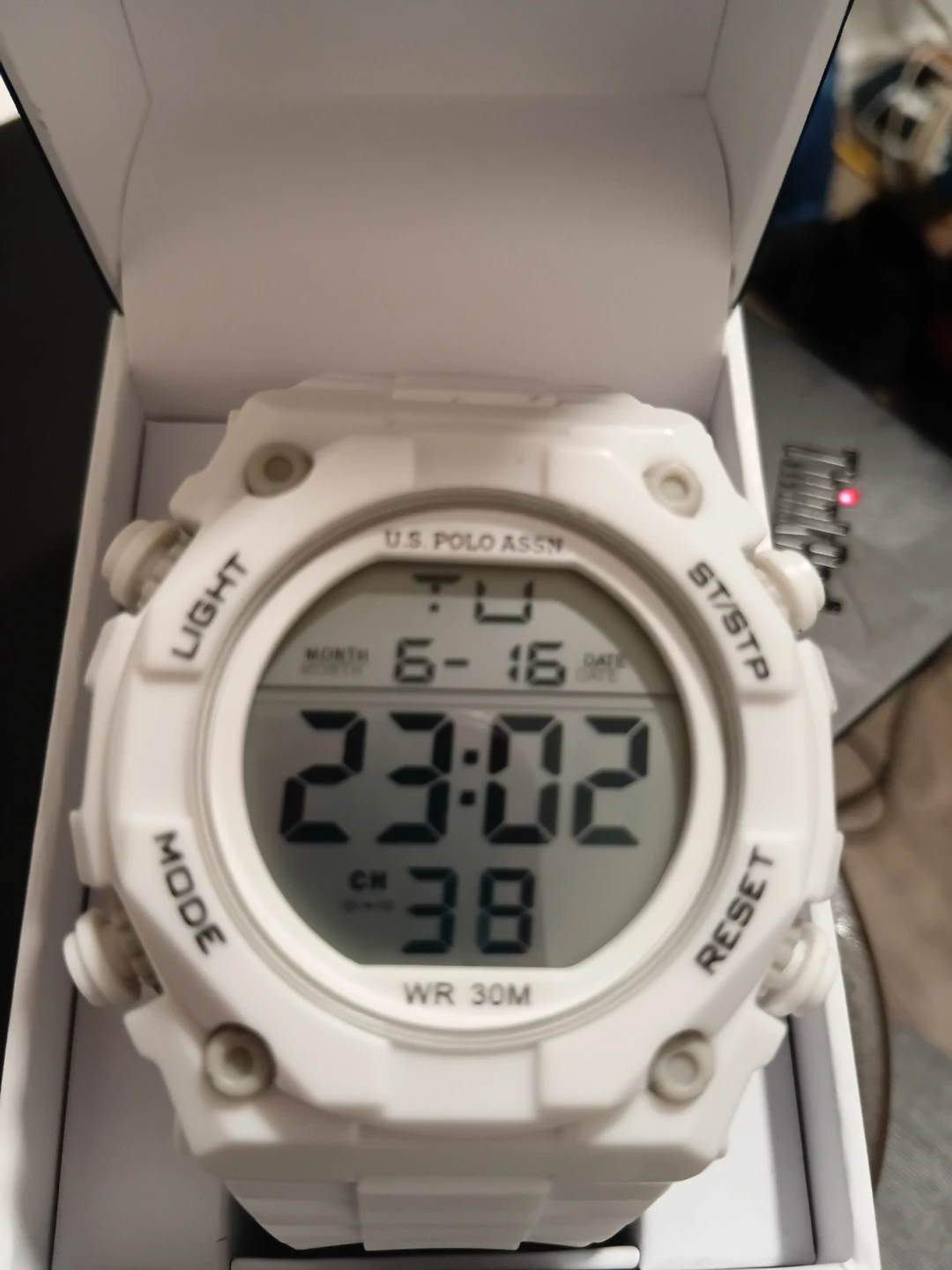 U.S. Polo Assn. White Digital Watch - photo 2