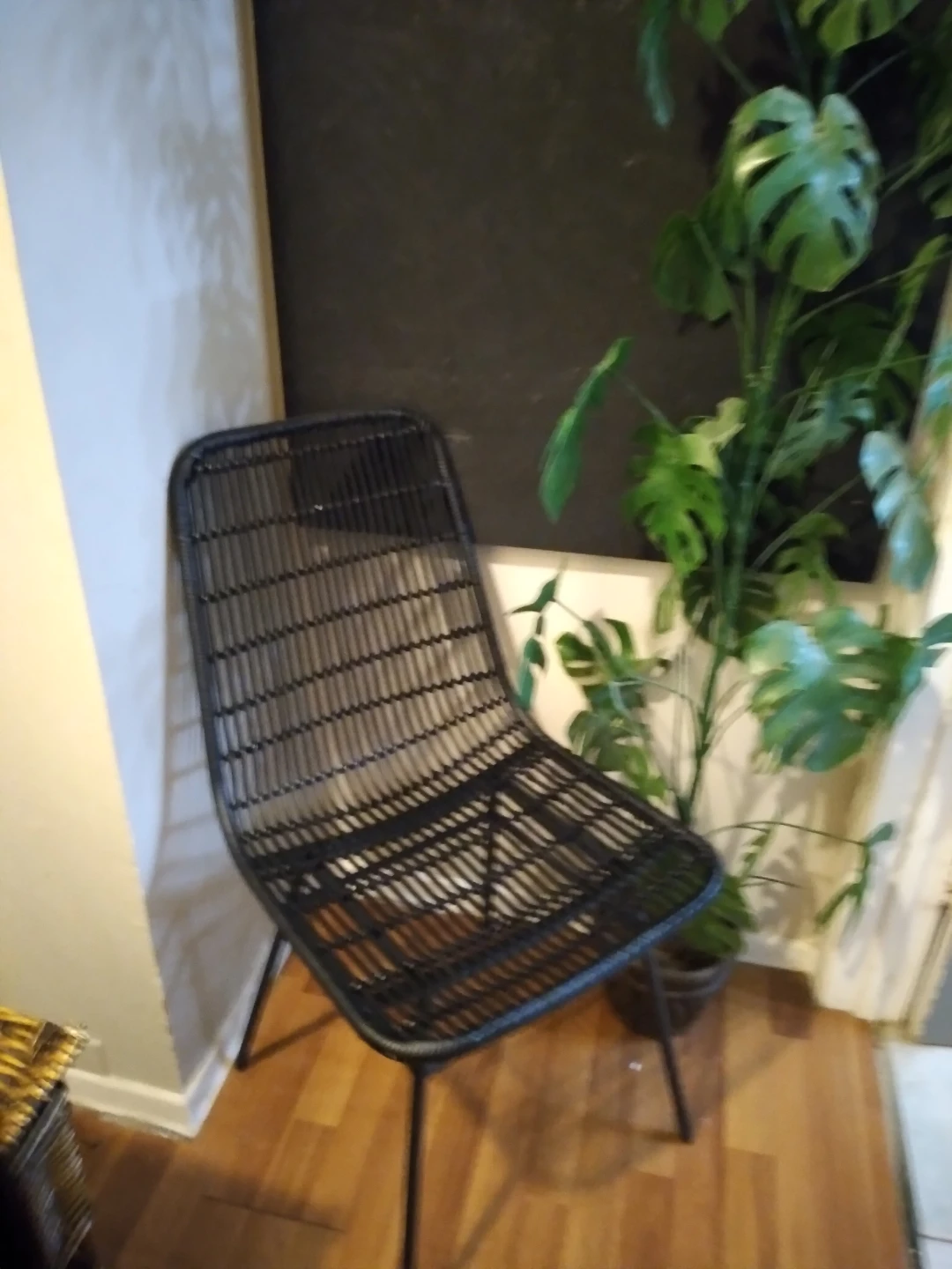 Woven Black Accent Chair
