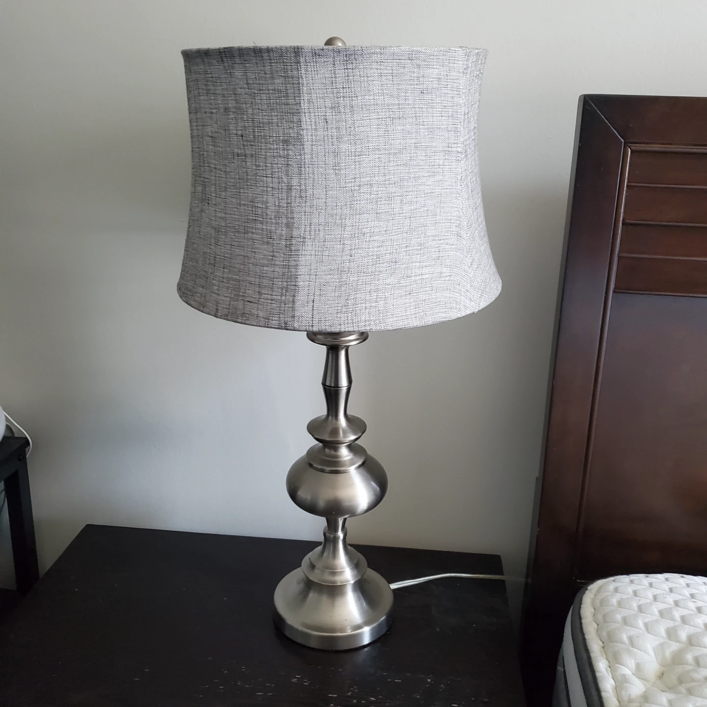 Table Lamp with Grey Textured Shade