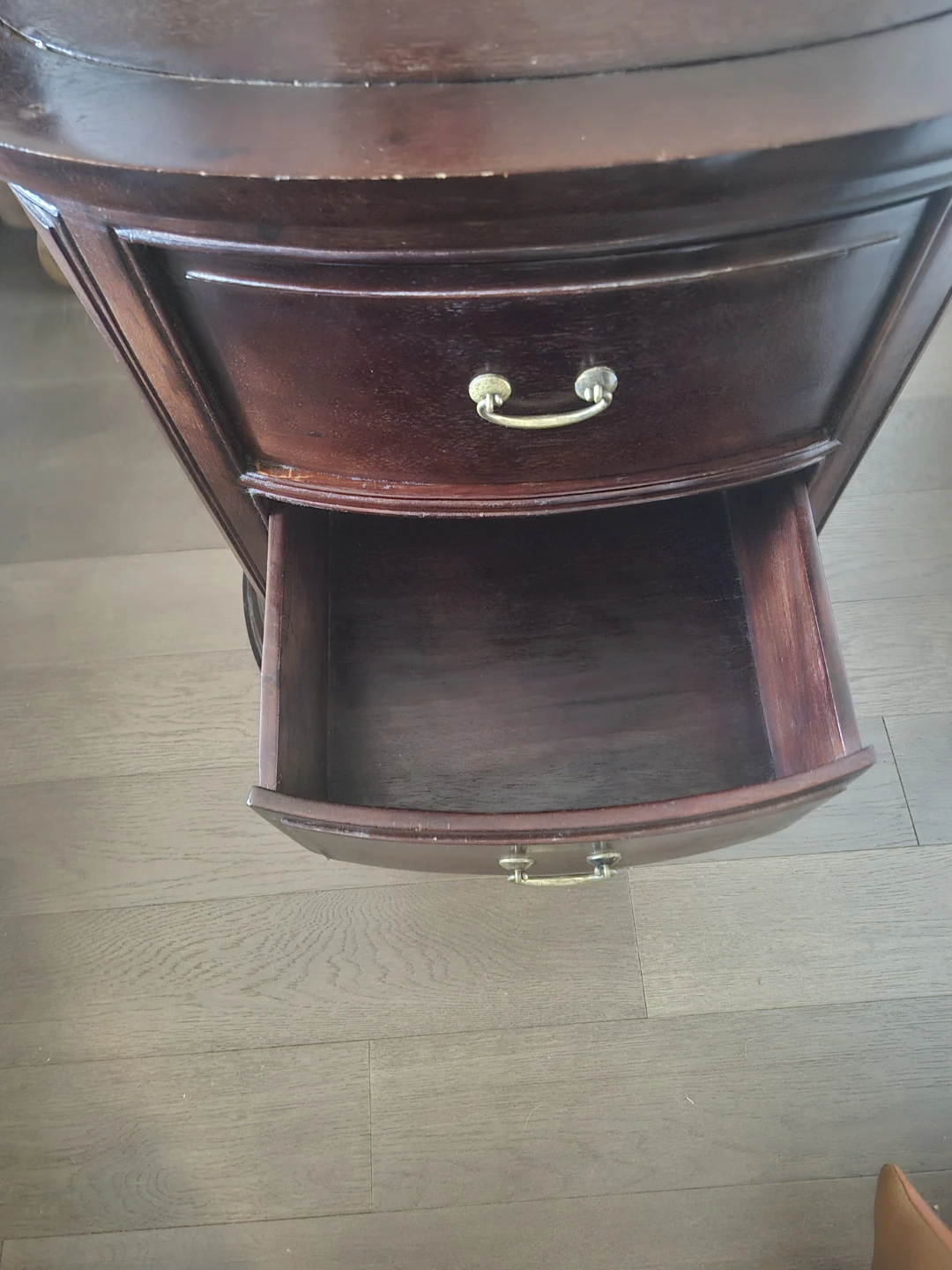 Dark Wood 3-Drawer Side Table - photo 3