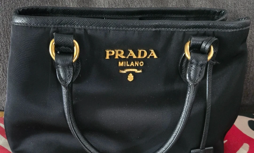 PRADA Milano Tessuto Saffiano Nylon/leather Handbag