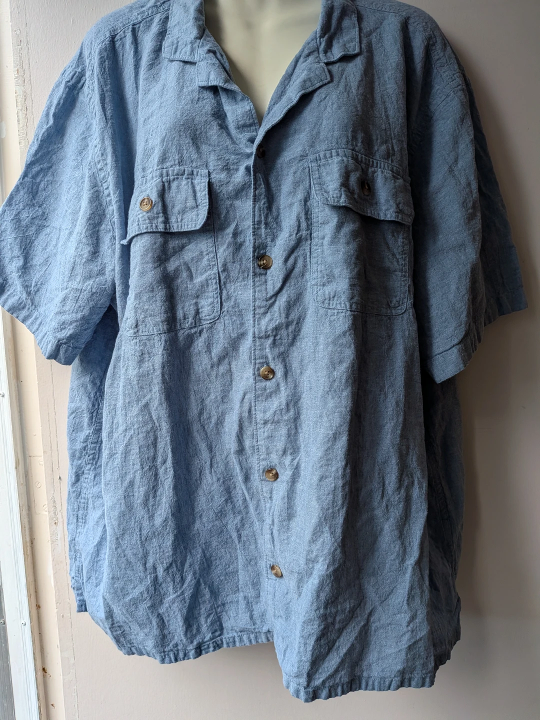 Old Navy Men's Linen Blend Short Sleeve Shirt - XXL