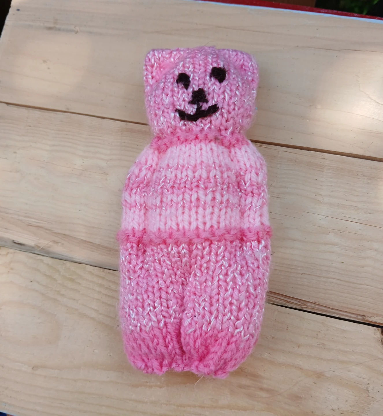 Hand-knitted Doll and Teddy Bear Set - photo 2