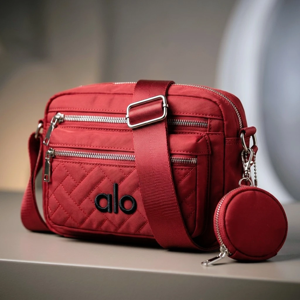 Alo Red Crossbody Bag with Pouch