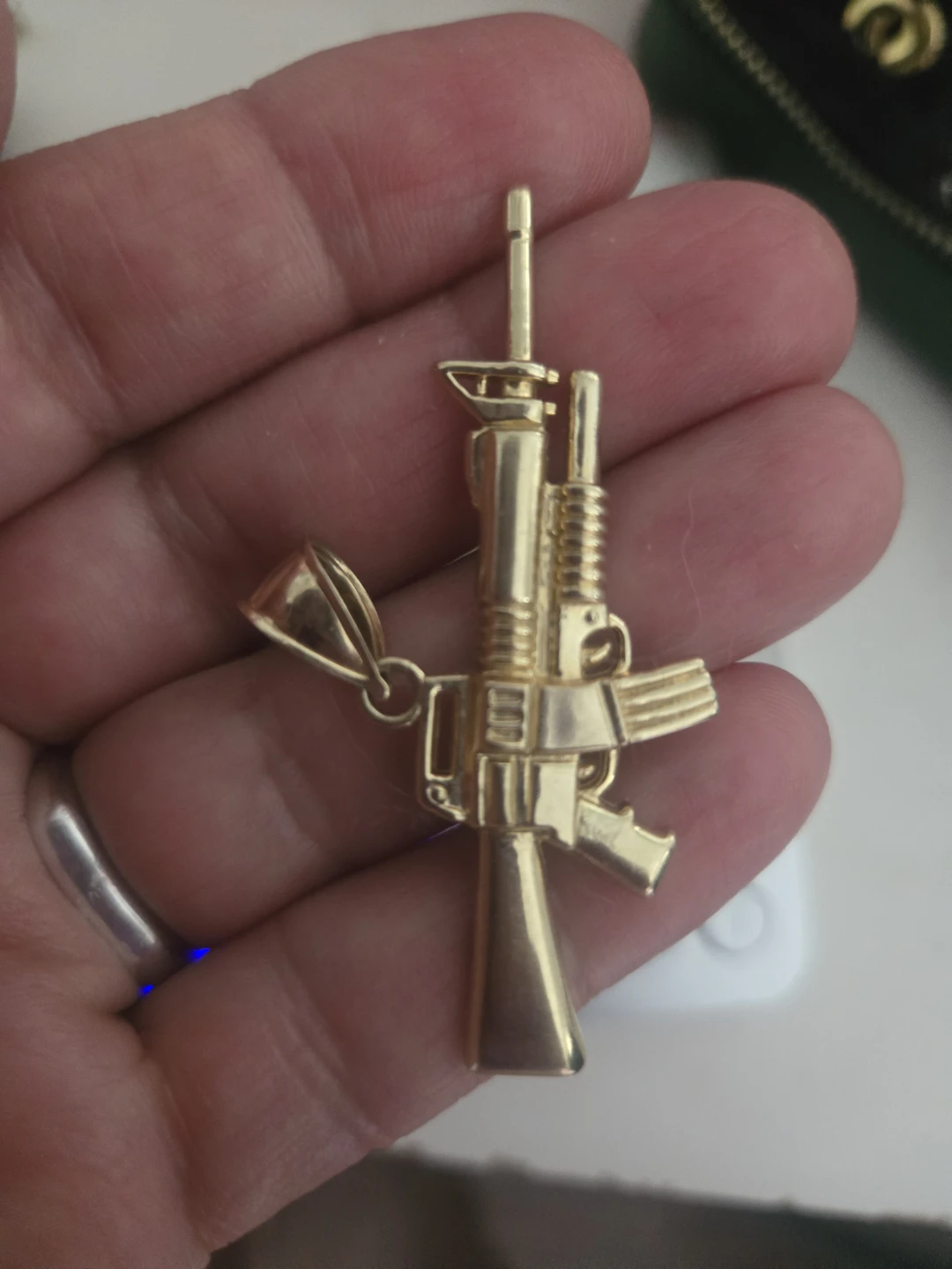 10K Gold AR-15 Rifle Pendant custom  made
