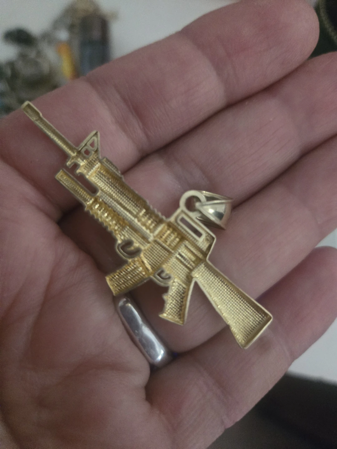 10K Gold AR-15 Rifle Pendant custom  made - photo 2