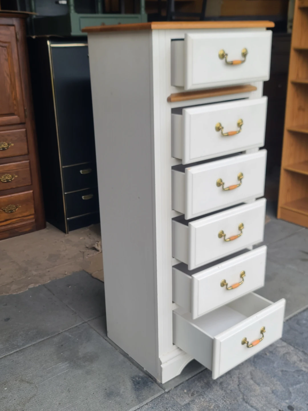 White 6-Drawer Tall Dresser - photo 2