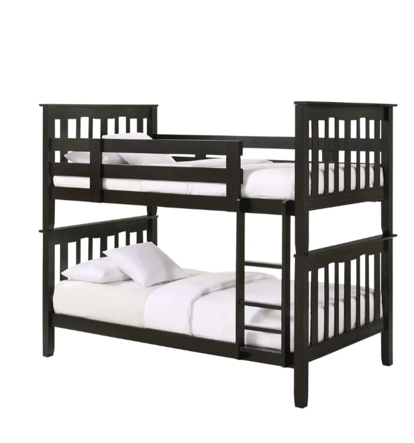 Dark Brown Wooden Bunk Bed
