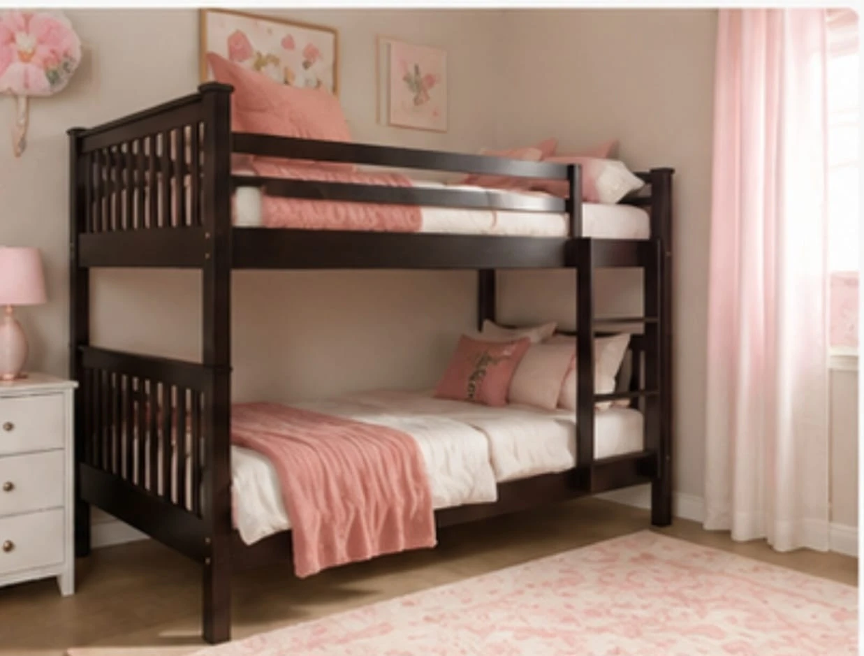 Dark Brown Wooden Bunk Bed - photo 4