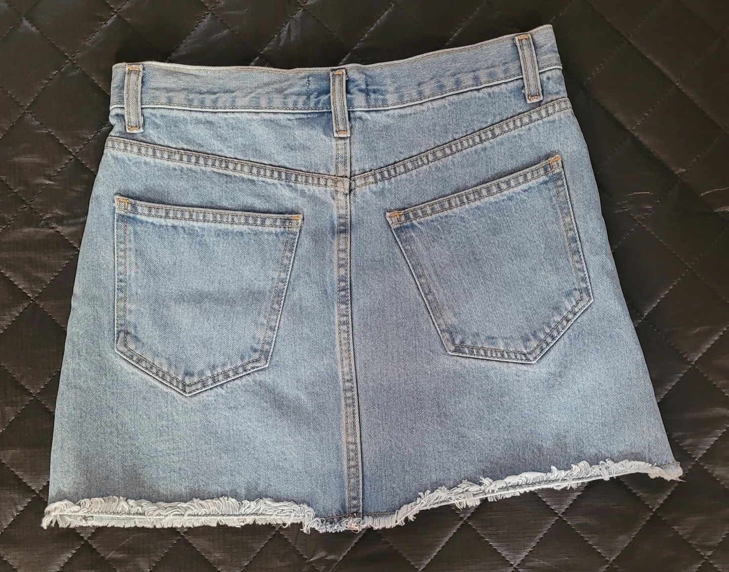 Denim A-line Skirt with Button Front - photo 2