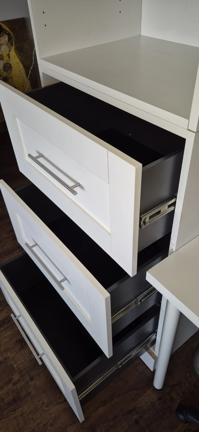 HomeSense White Bookshelf with  Drawers - photo 3