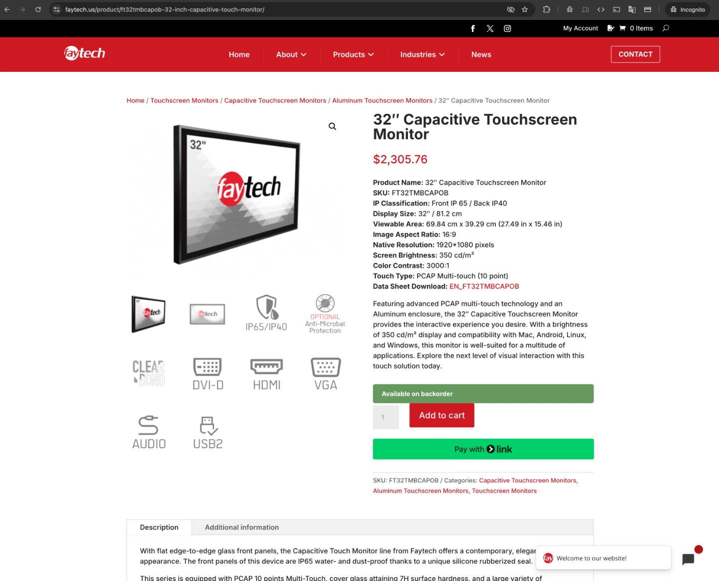 32" Capacitive Touchscreen Monitor - photo 3