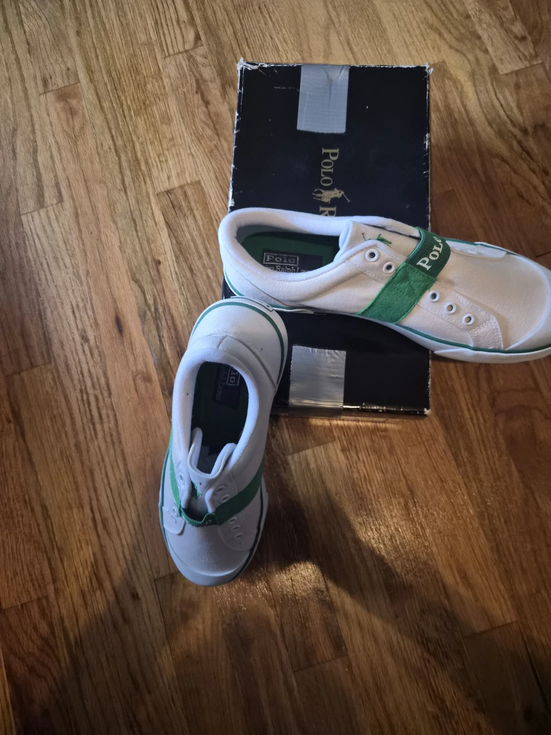 Polo Ralph Lauren Canvas Sneakers White/Green Size 11D - photo 2