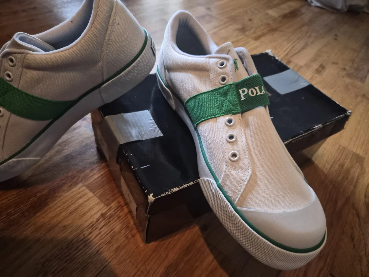 Polo Ralph Lauren Canvas Sneakers White/Green Size 11D - photo 3