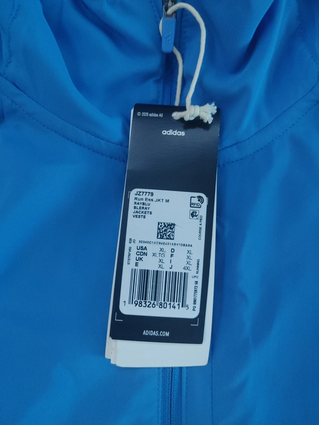 Adidas Run Essentials Jacket M Blue - photo 2