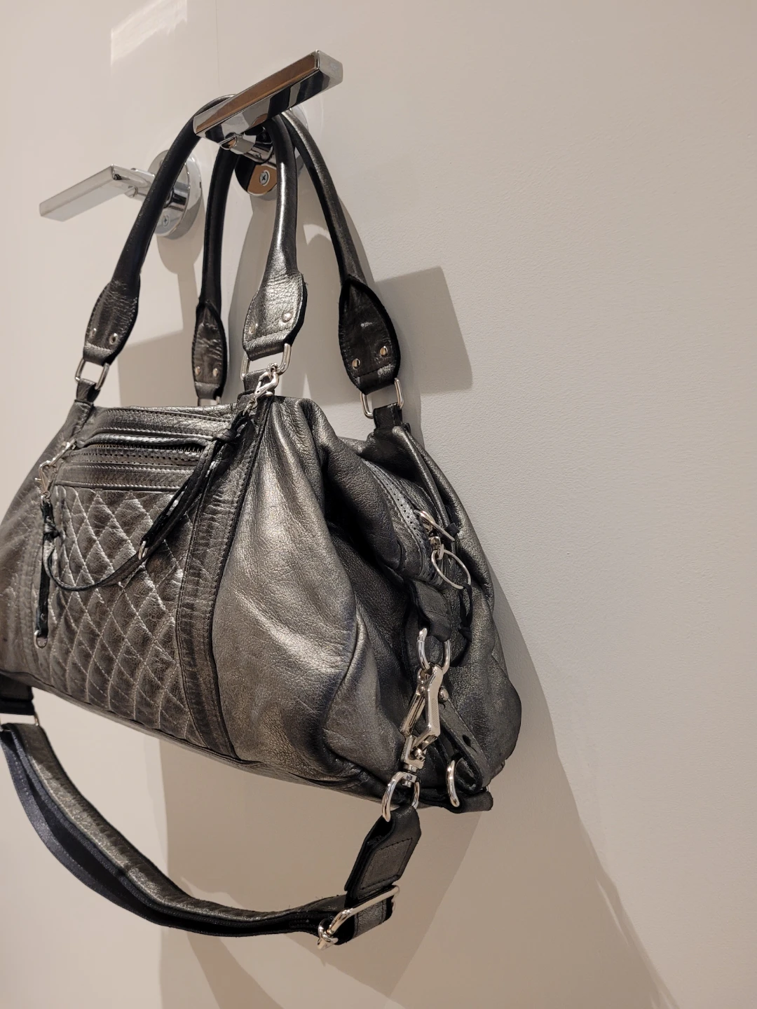 Silver Quilted Tote Bag - photo 2
