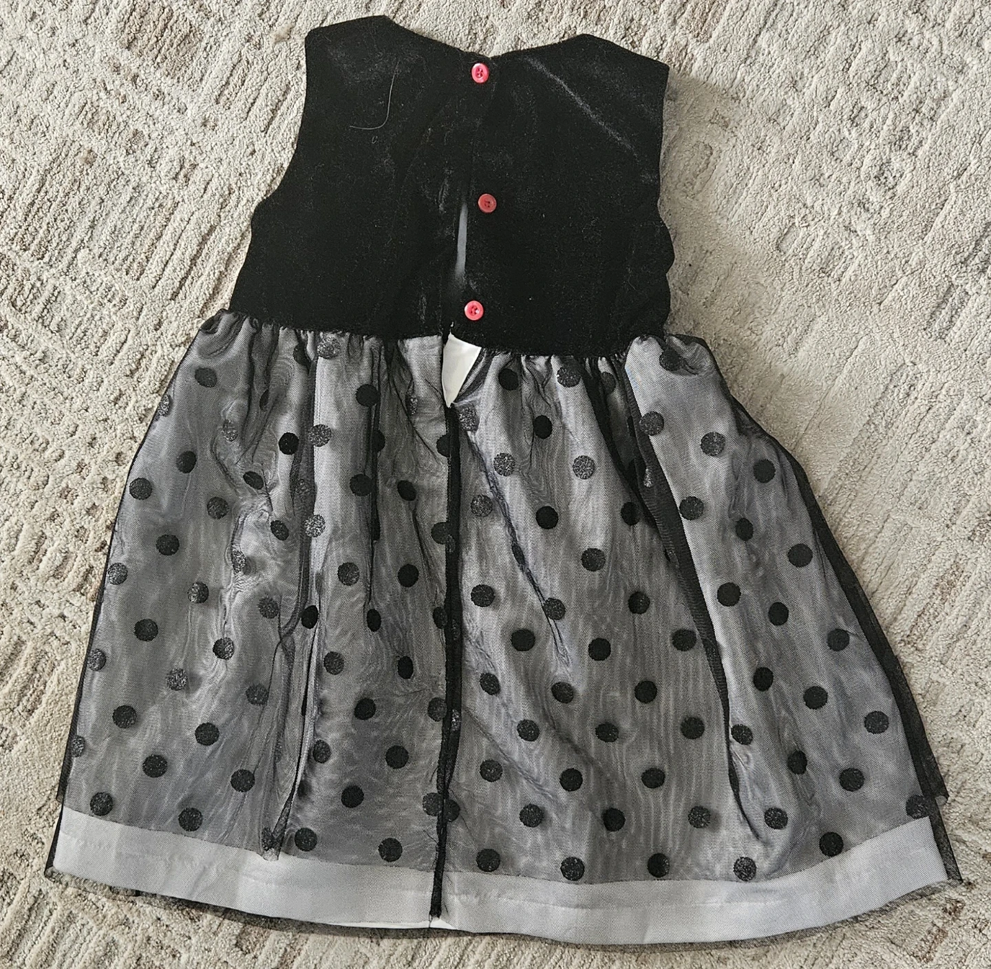 Penelope Mack Black Velvet Polka Dot Dress - Size 5 - photo 2