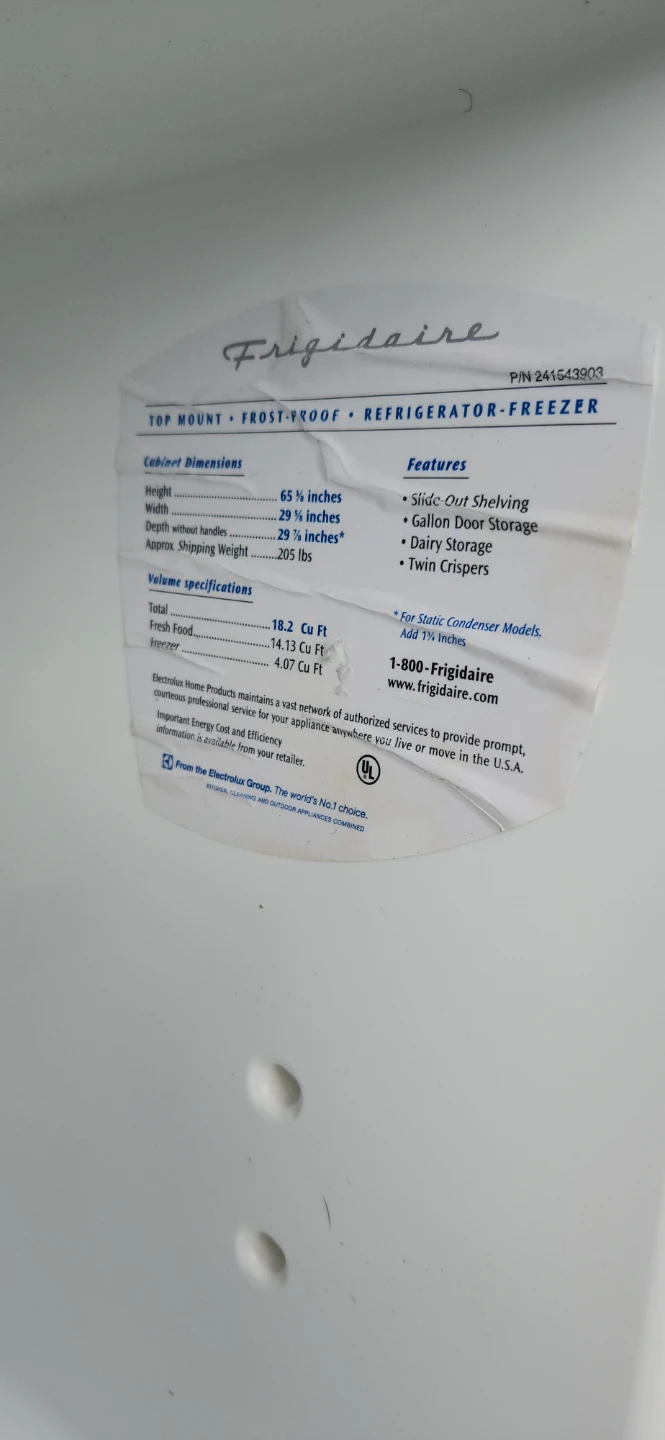 Frigidaire Refrigerator-Freezer Top Mount Frost-Proof - photo 5