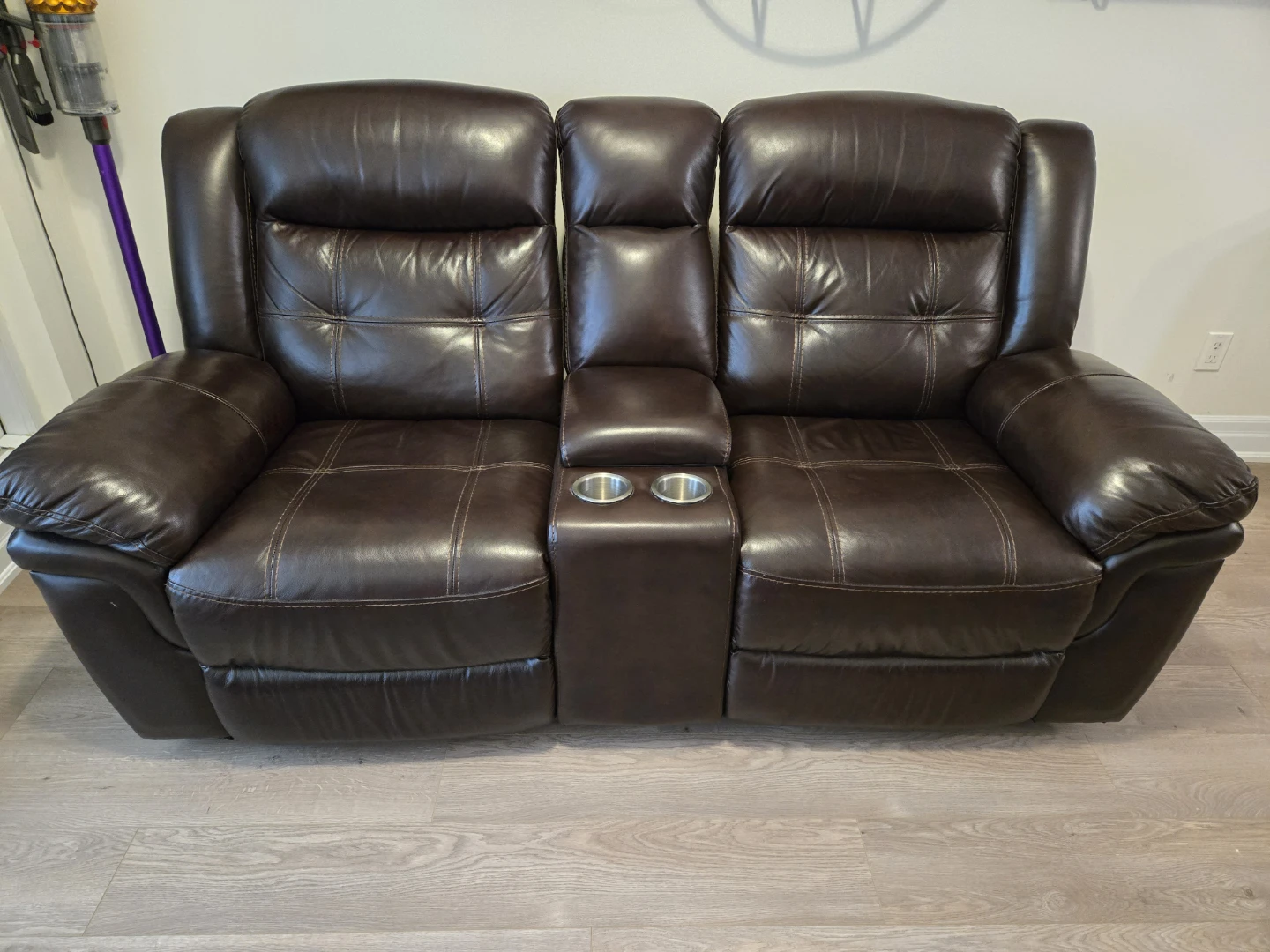 Reclining Loveseat with Console - Brown