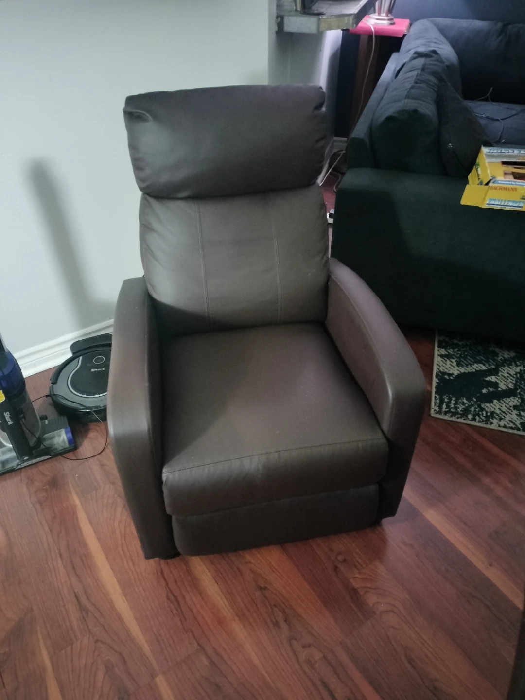 Brown Faux Leather Recliner with Remote massage features
