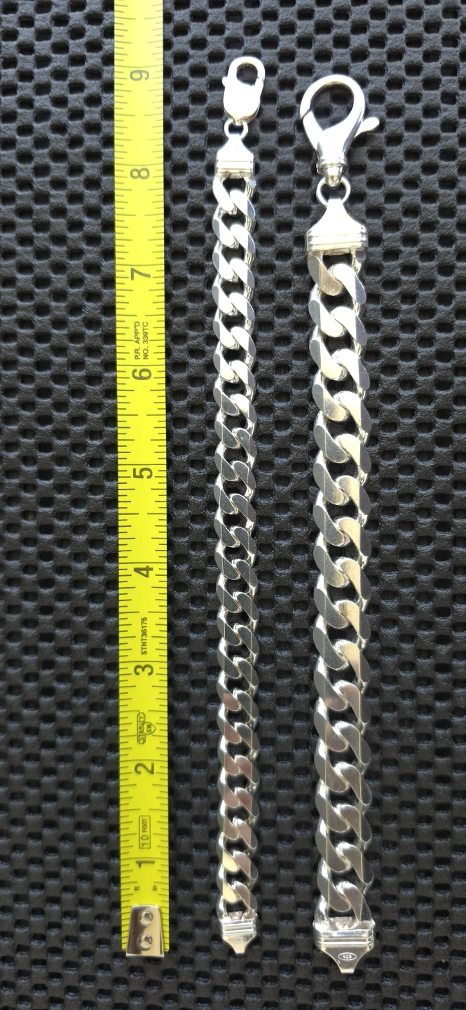 Sterling Silver Curb Chain Bracelet 925 Italy