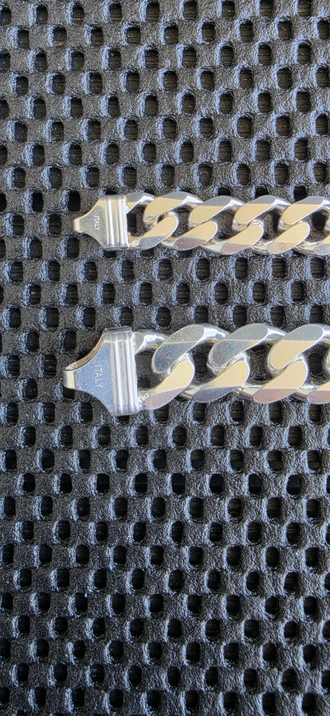 Sterling Silver Curb Chain Bracelet 925 Italy - photo 4