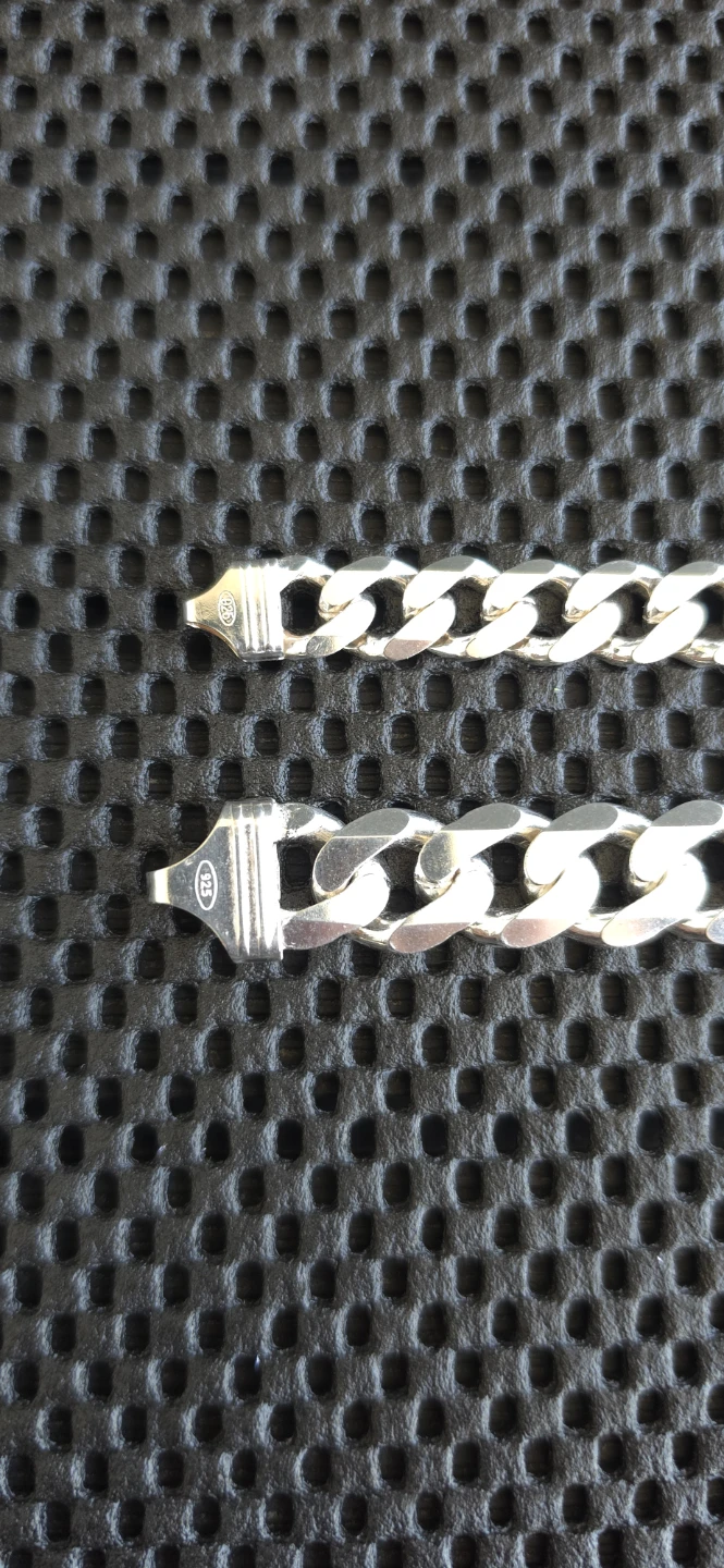 Sterling Silver Curb Chain Bracelet 925 Italy - photo 5