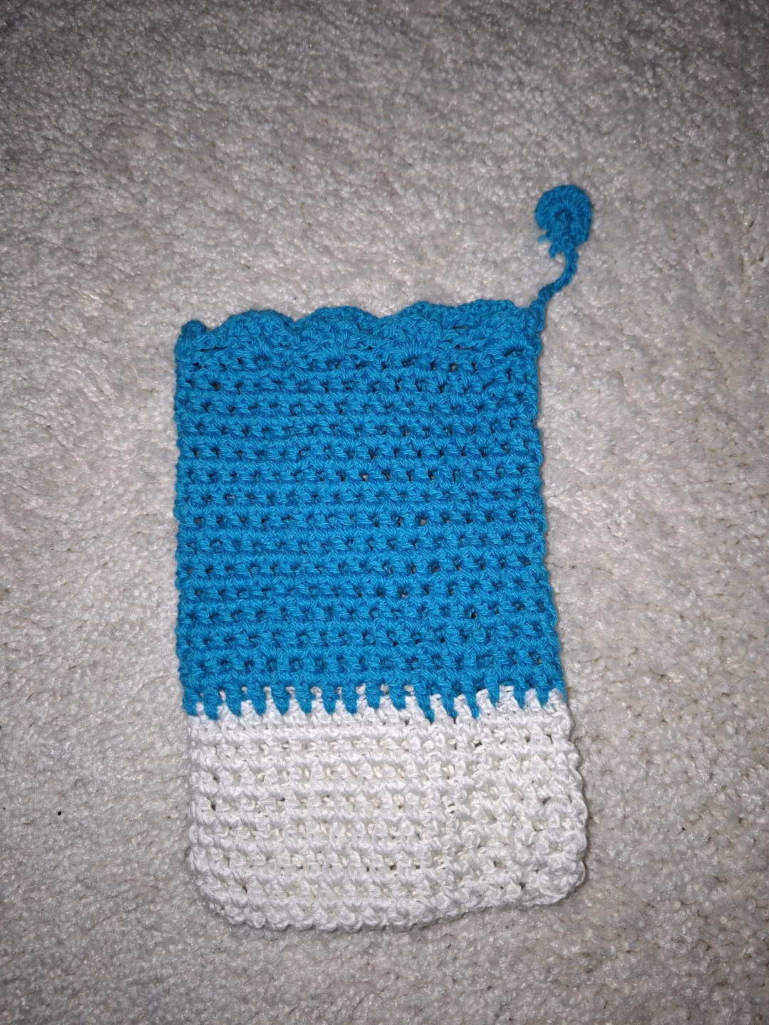 Handmade Crochet Cozy Blue and White - photo 3