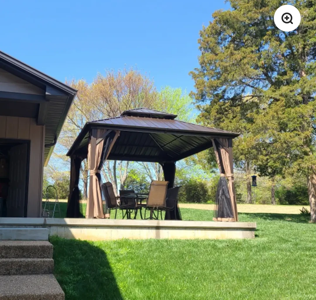 Domi Outdoor Living 14' x 12' Gazebo with Curtains and Netting