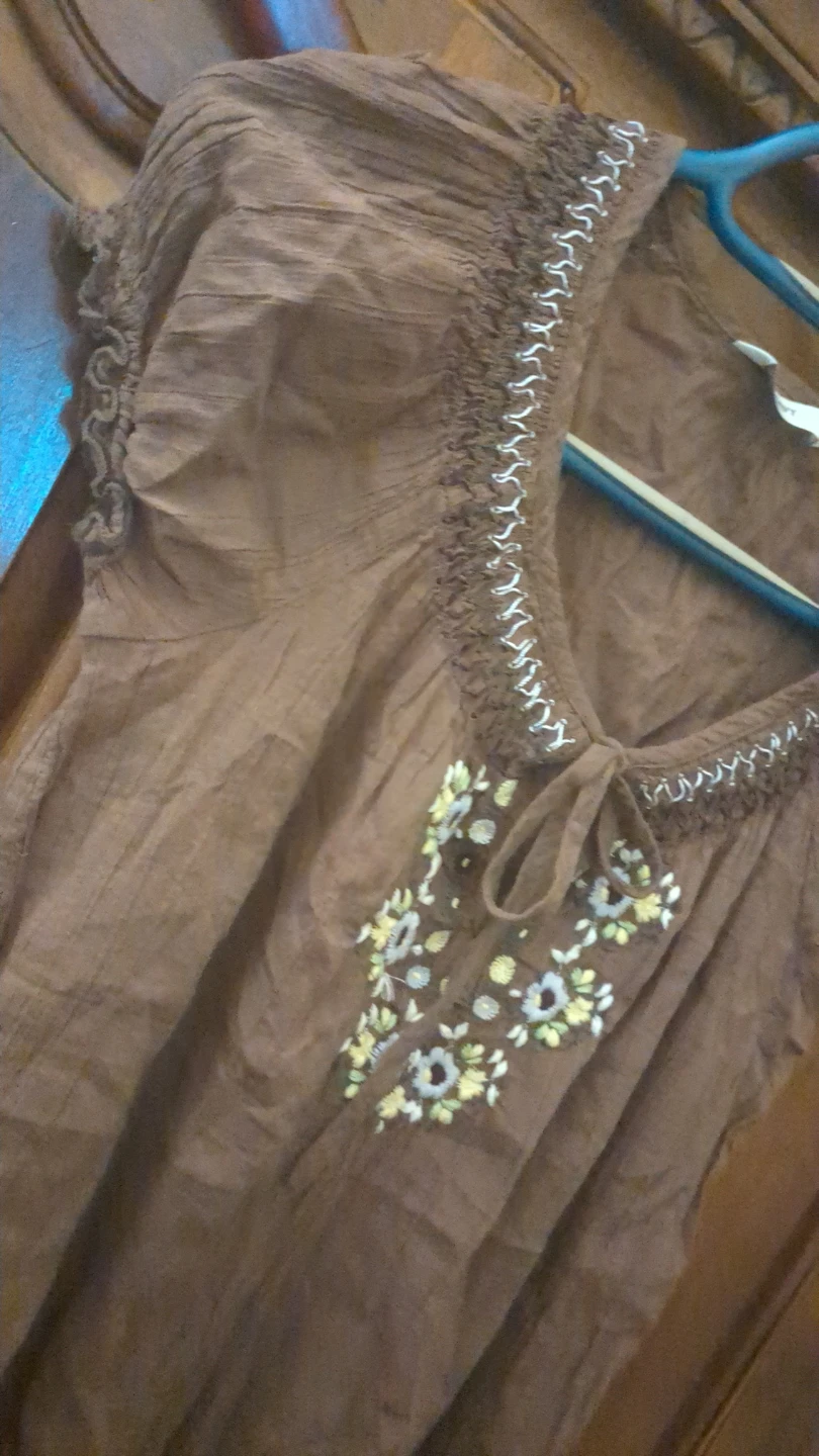 Old Navy Brown Embroidered Tunic Top - photo 2