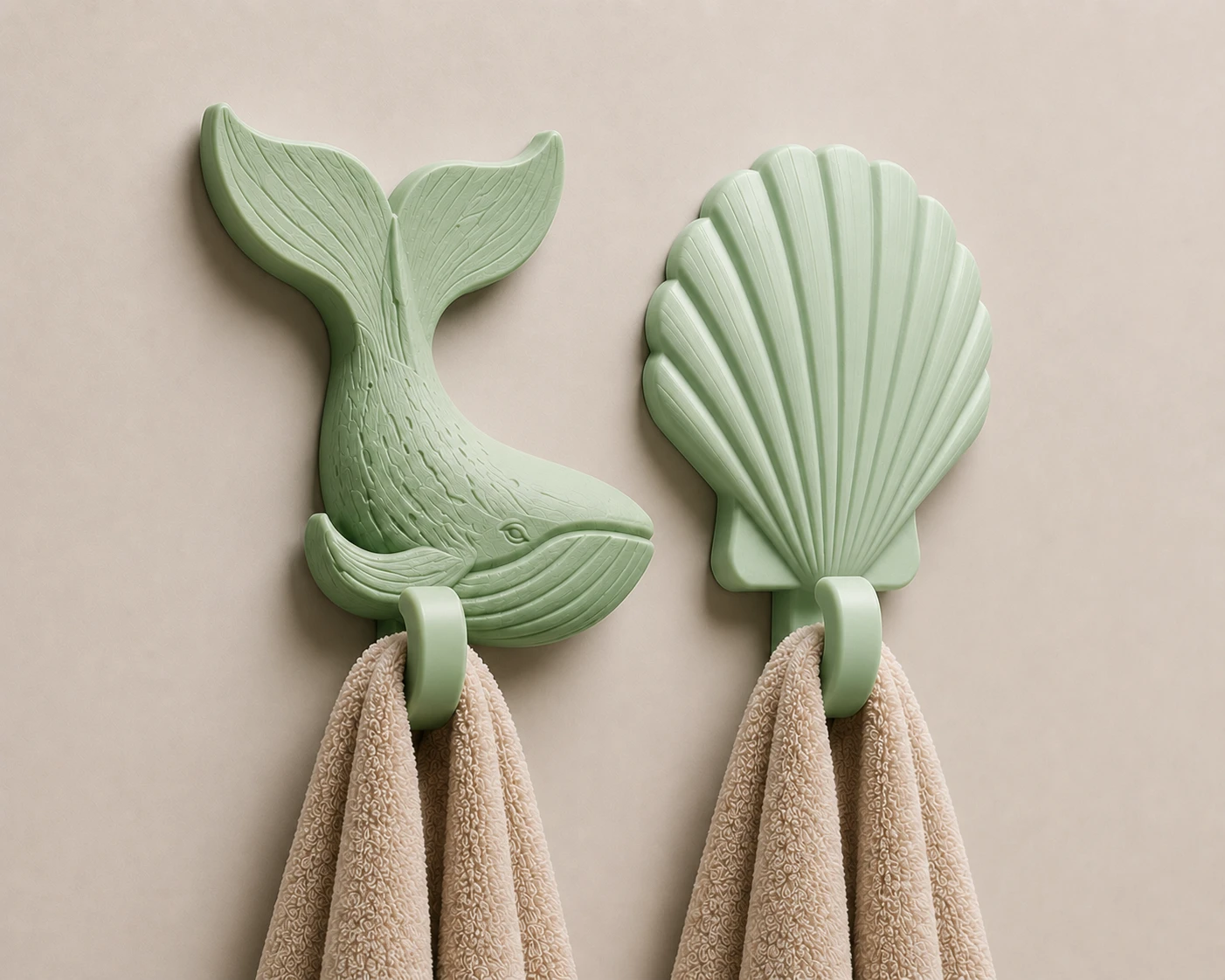 Nautical Themed Wall Hooks - Whale and Seashell Designs - photo 3