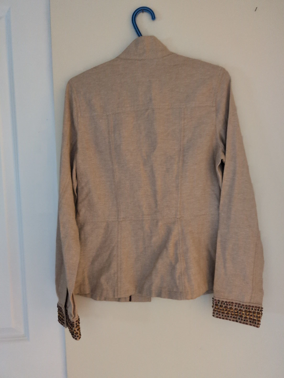 Ricki's Beige Embellished Cuff Blazer Size 8 - photo 2