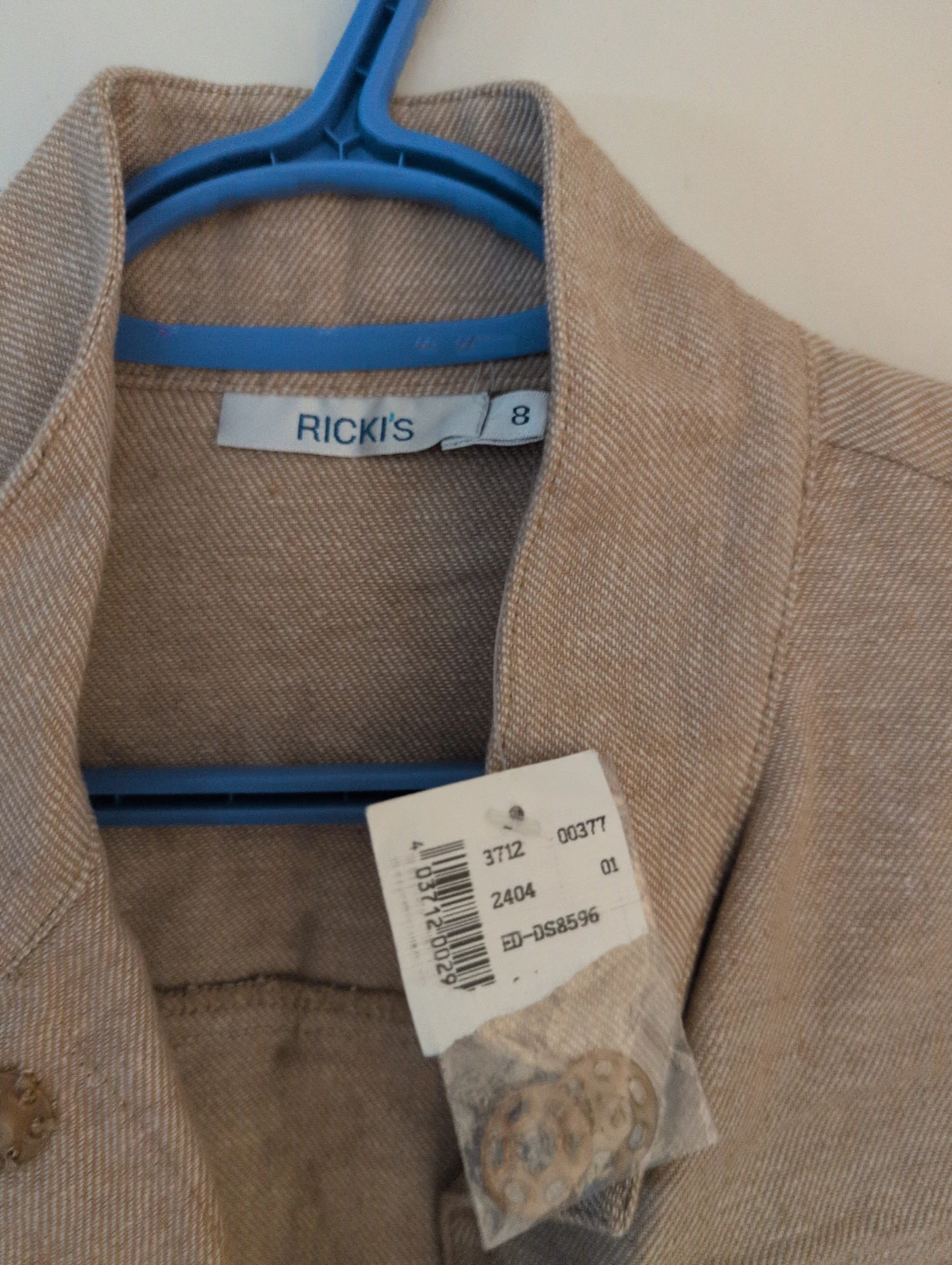 Ricki's Beige Embellished Cuff Blazer Size 8 - photo 3