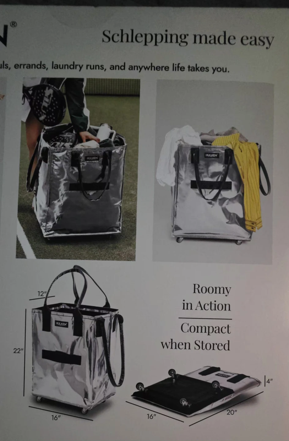 HULKEN The Original Rolling Tote Bag - Medium Silver - photo 3