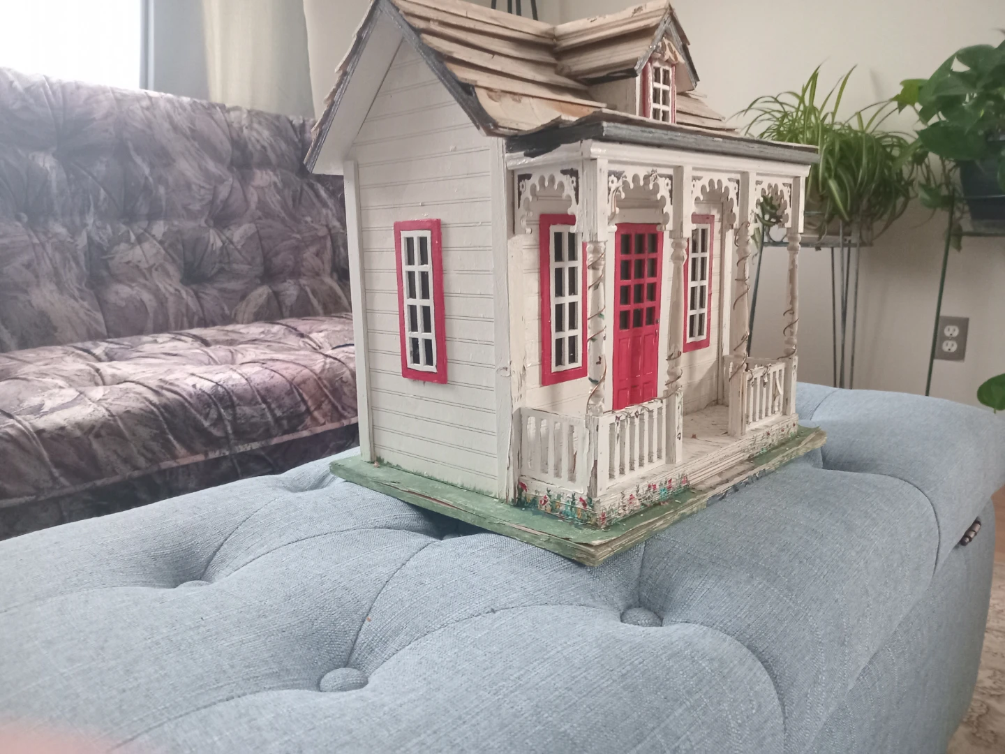Vintage Dollhouse with Red Doors and Porch - photo 3