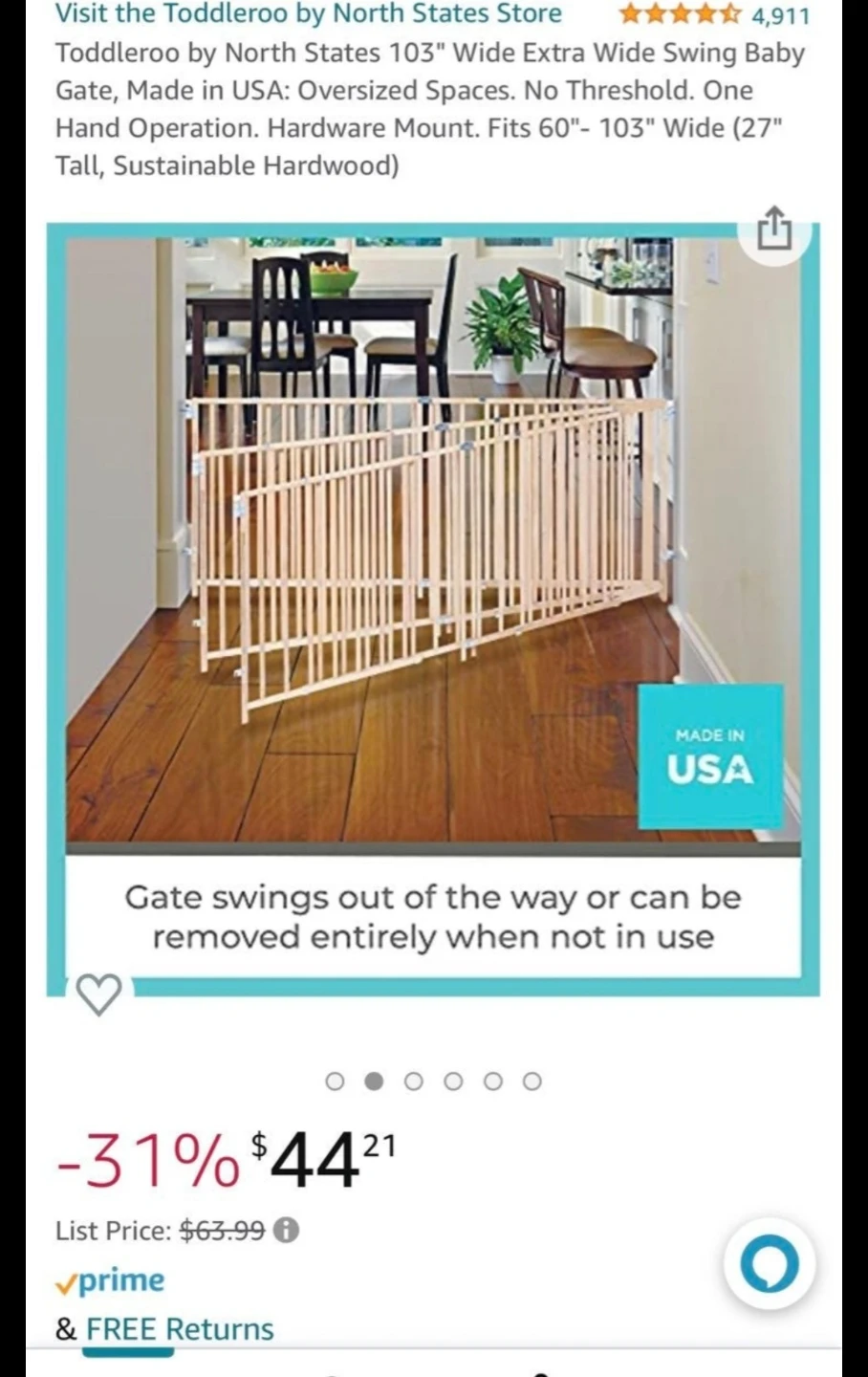 Toddleroo 103" Wide Extra Wide Baby Gate ⚽ - photo 3