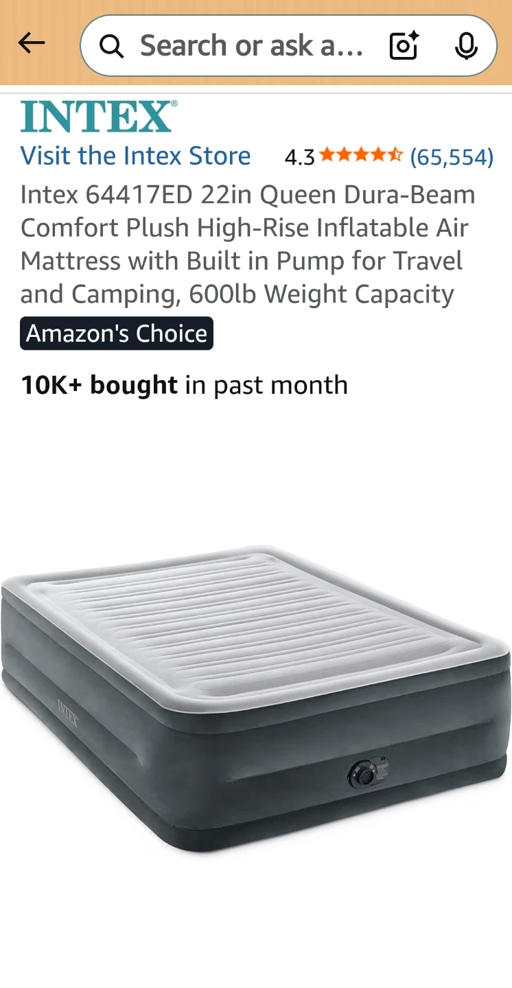Intex 64417ED 22in Queen Dura-Beam Air Mattress