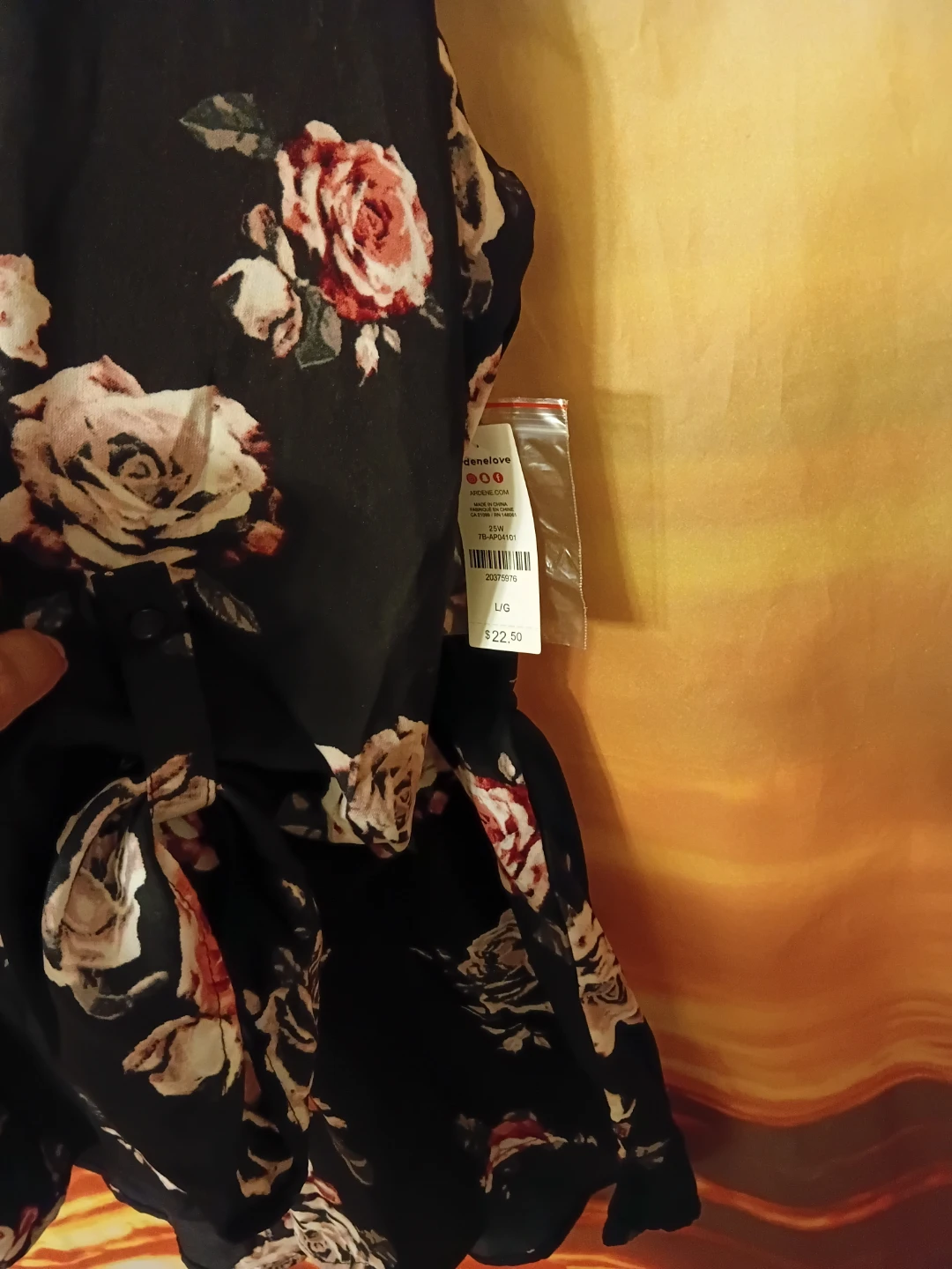 Black Floral Dress with Zipper - photo 2