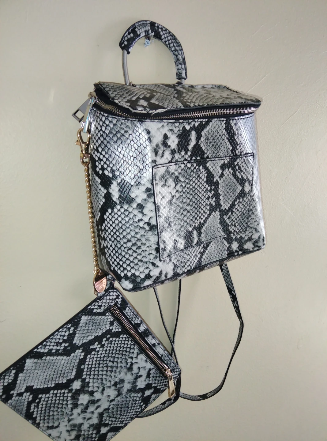 ALDO Snake Print Backpack with Matching Pouch - photo 2