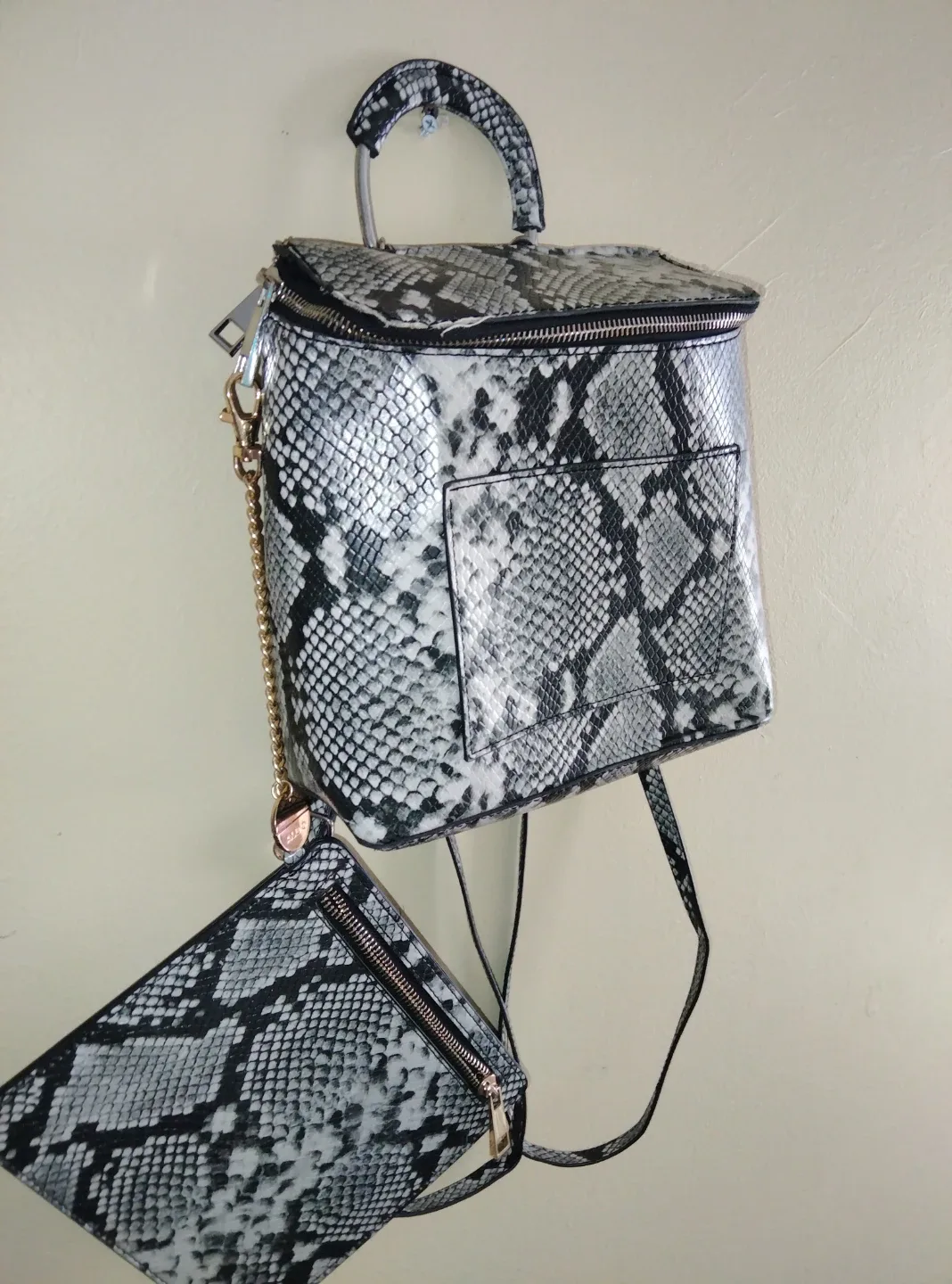 ALDO Snake Print Backpack with Matching Pouch - photo 2