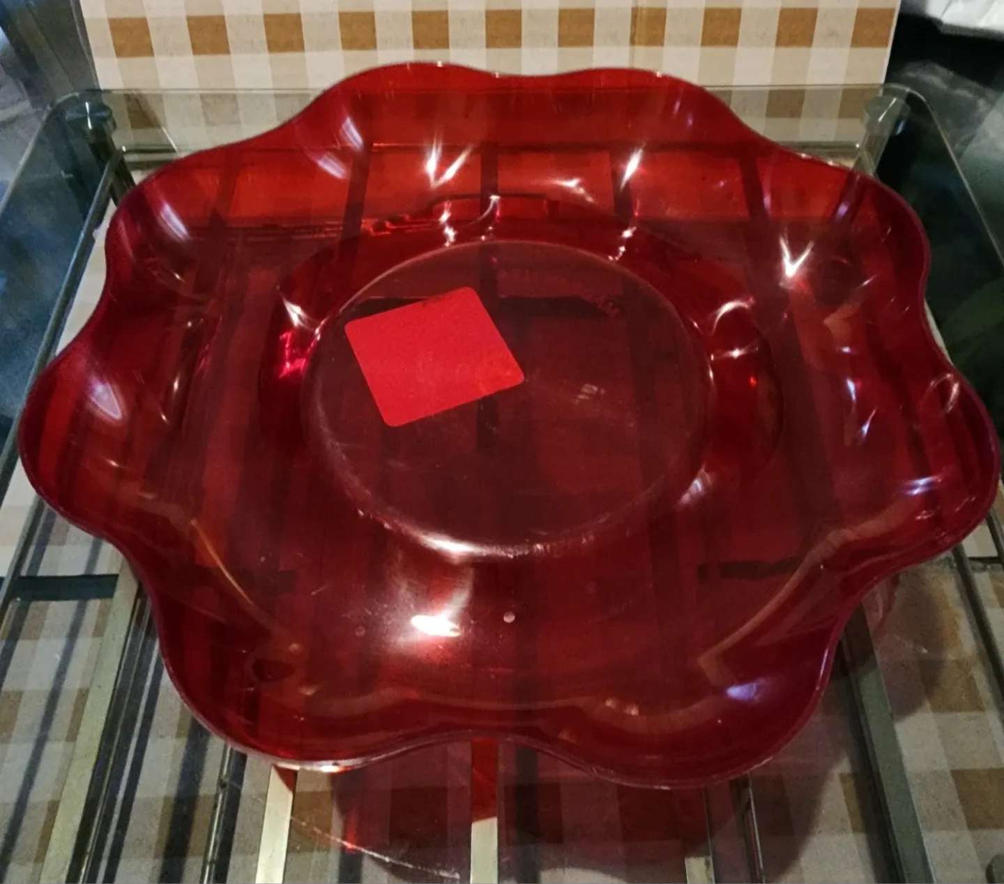 Basket Ease Red Plastic Platter