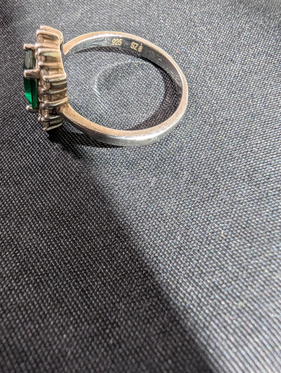 Sterling Silver Emerald Ring SZ 8 - photo 2