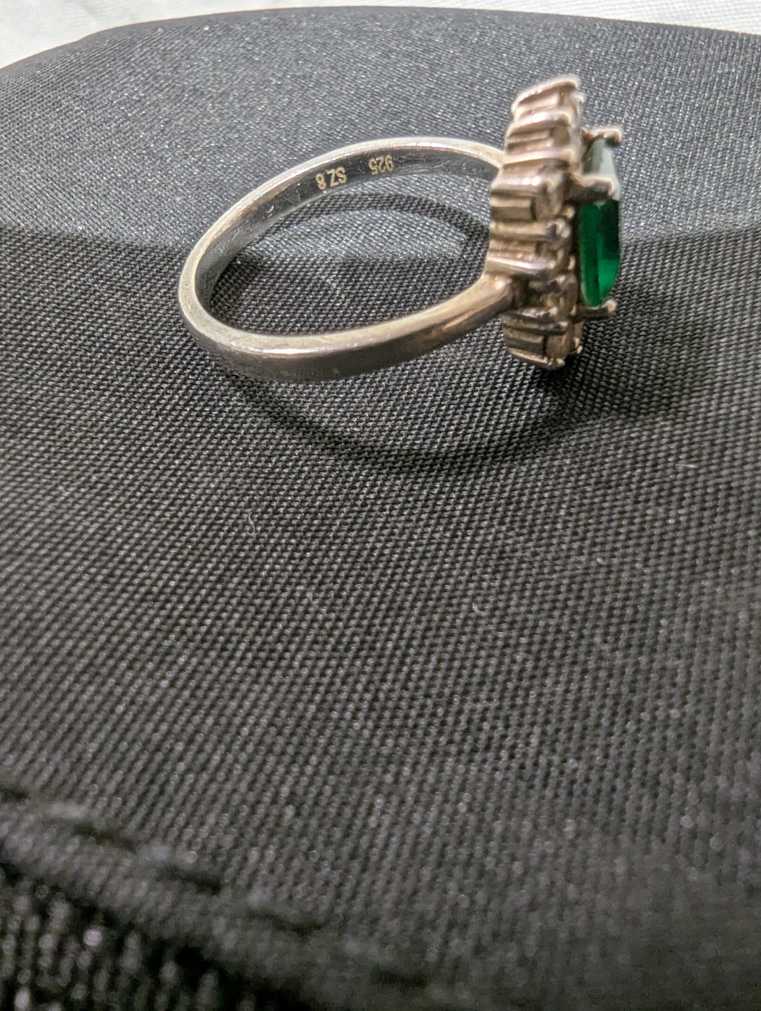 Sterling Silver Emerald Ring SZ 8 - photo 3