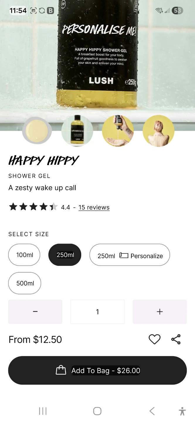 LUSH Happy Hippy Shower Gel - 250ml