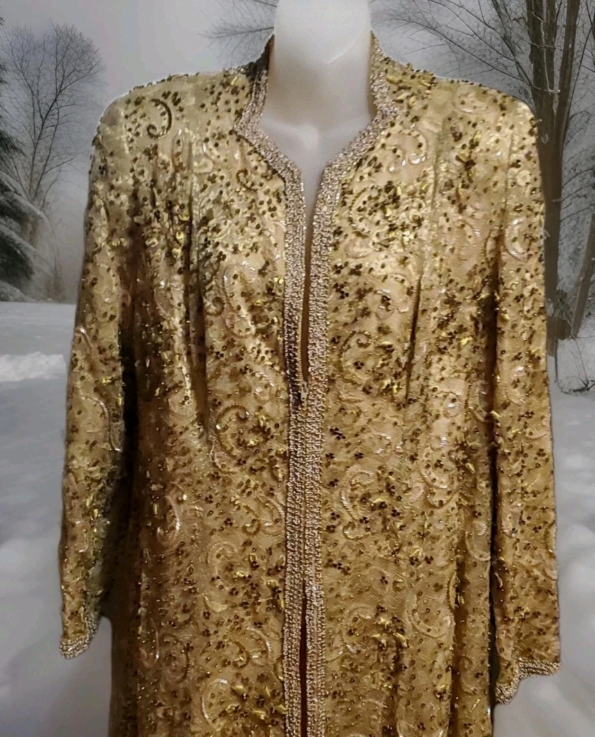 Women's Gold Beaded Formal Jacket - photo 2
