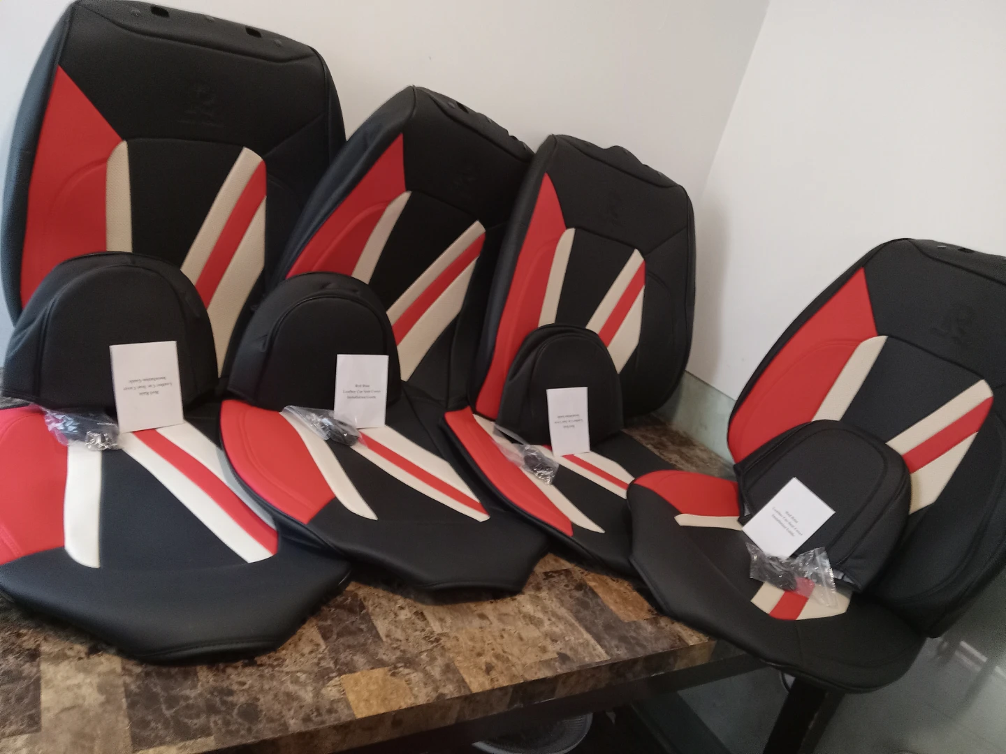 .set of red car seat brand new 12 pieces