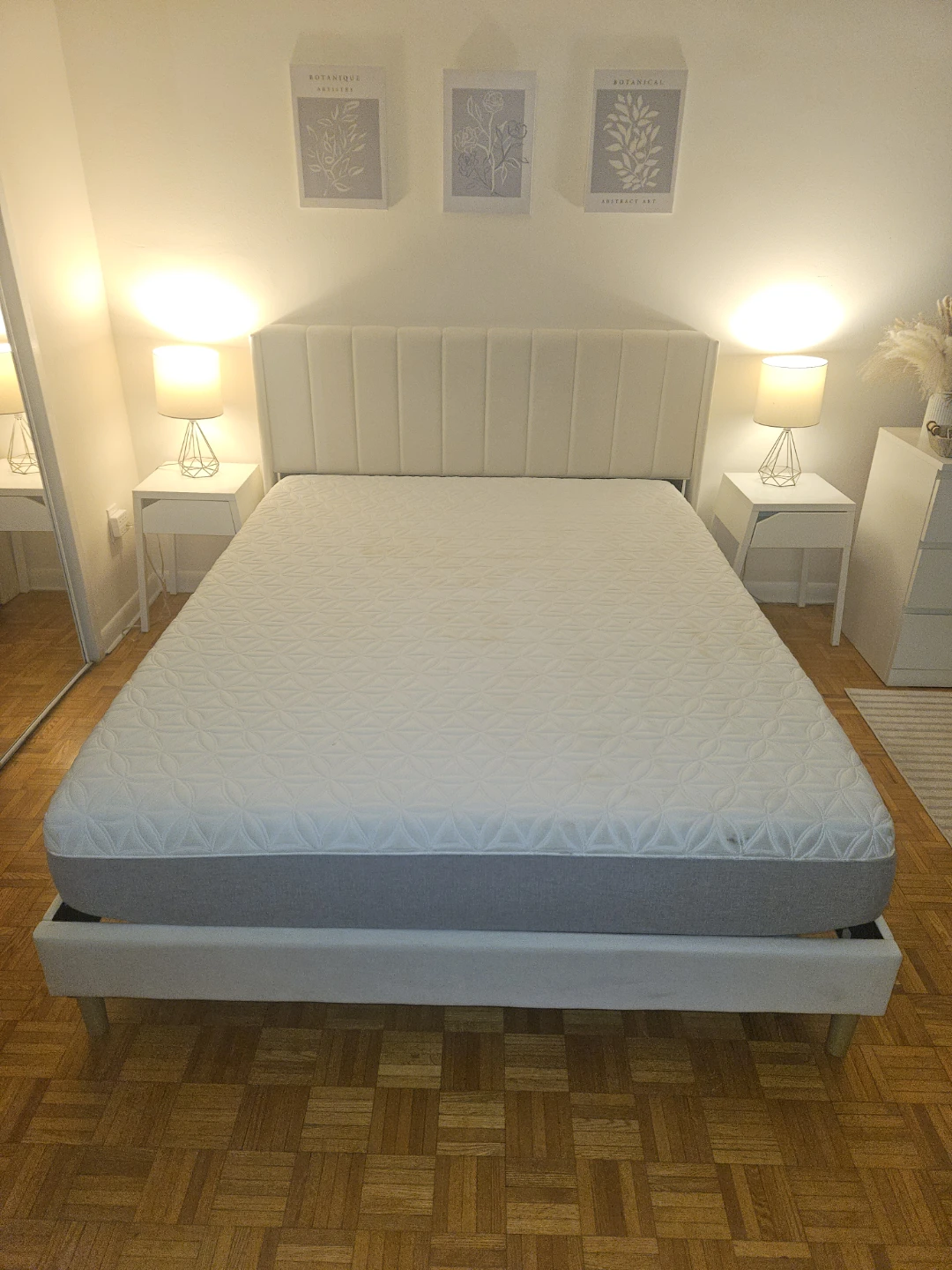 Queen size bed and mattress