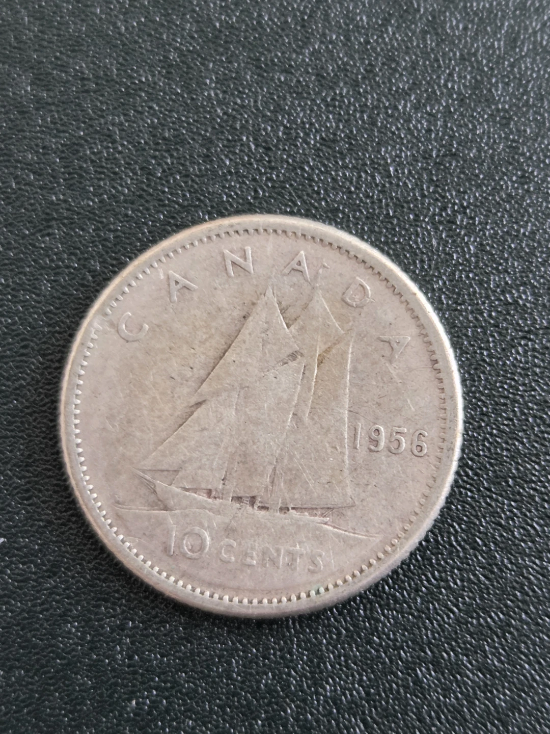 1956 Canada 10 Cents Coin Silver - photo 2