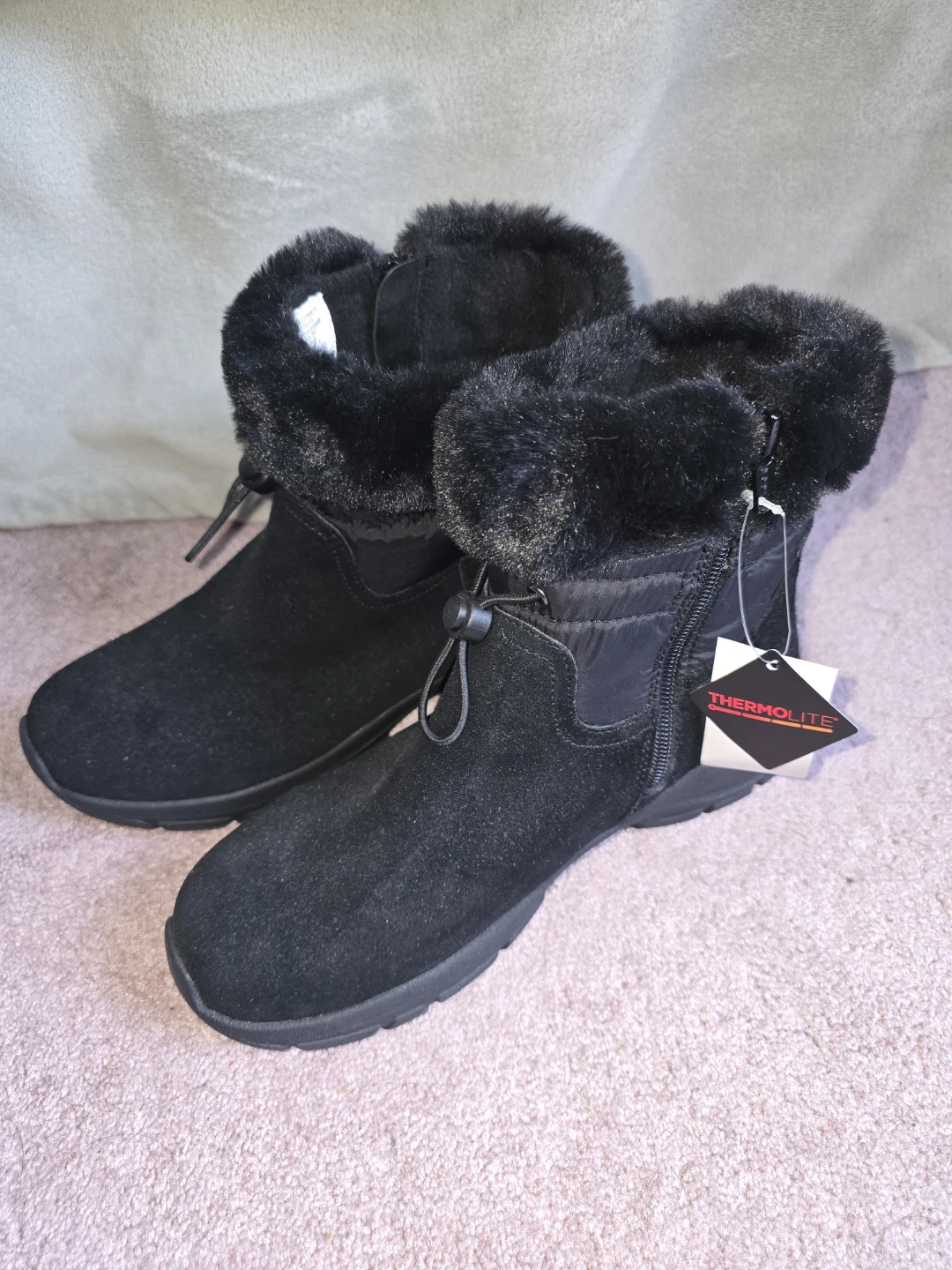 Lands' End Black Fur Trimmed Boots - photo 4