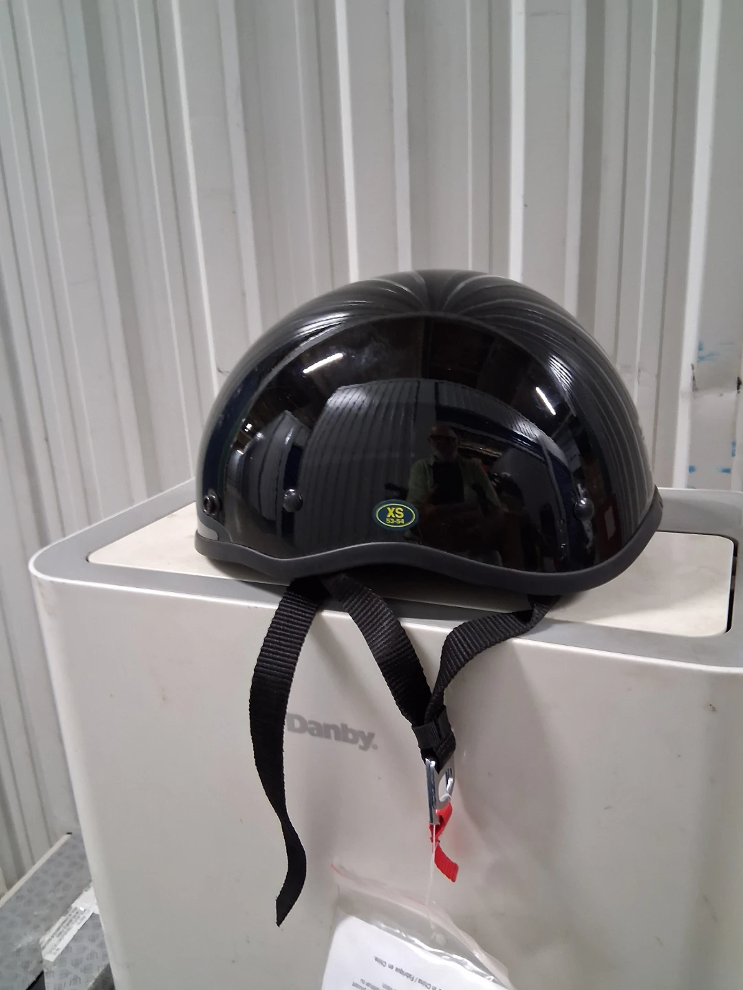 DOT Fiberglass Motorcycle Helmet - Black